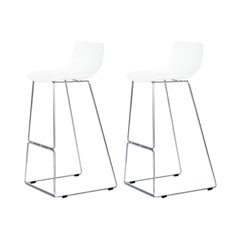 Nordic Low Back Counter Bar Stool Plastic Bar Stool with Metal Legs for Home
