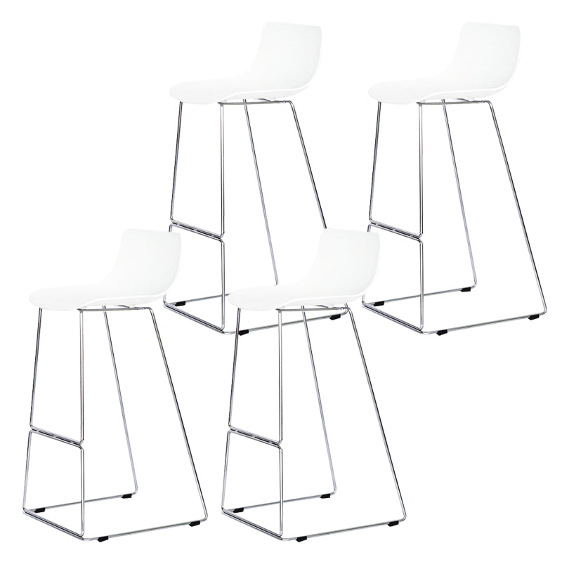 Nordic Low Back Counter Bar Stool Plastic Bar Stool with Metal Legs for Home