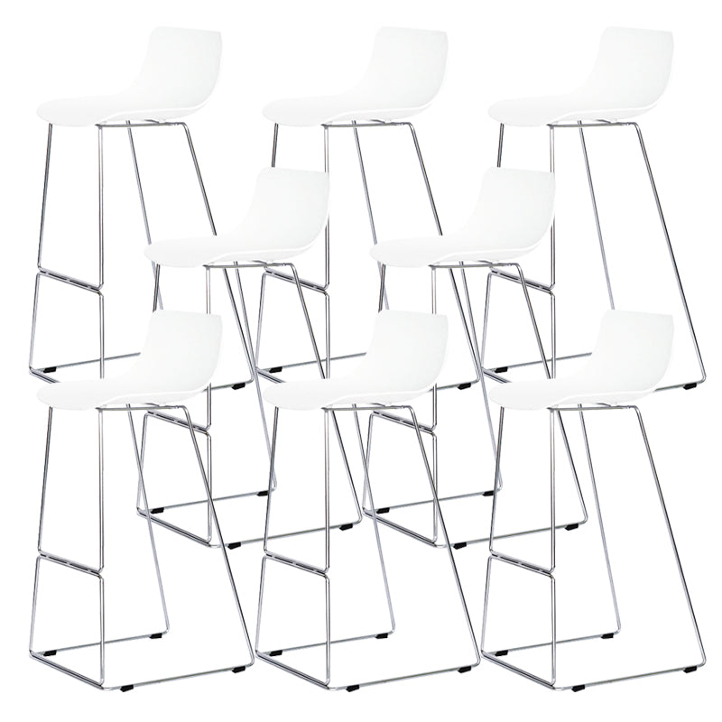 Nordic Low Back Counter Bar Stool Plastic Bar Stool with Metal Legs for Home