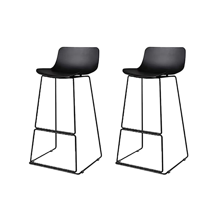 Nordic Low Back Counter Bar Stool Plastic Bar Stool with Metal Legs for Home