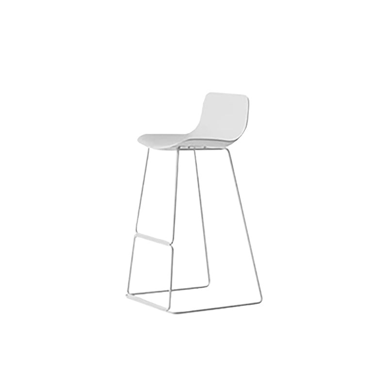 Nordic Low Back Counter Bar Stool Plastic Bar Stool with Metal Legs for Home