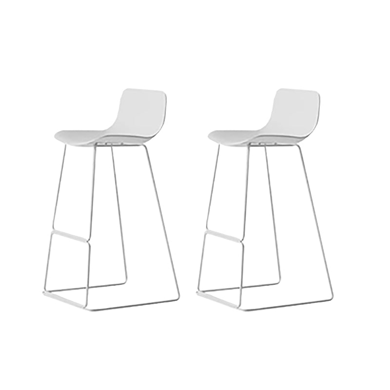 Nordic Low Back Counter Bar Stool Plastic Bar Stool with Metal Legs for Home