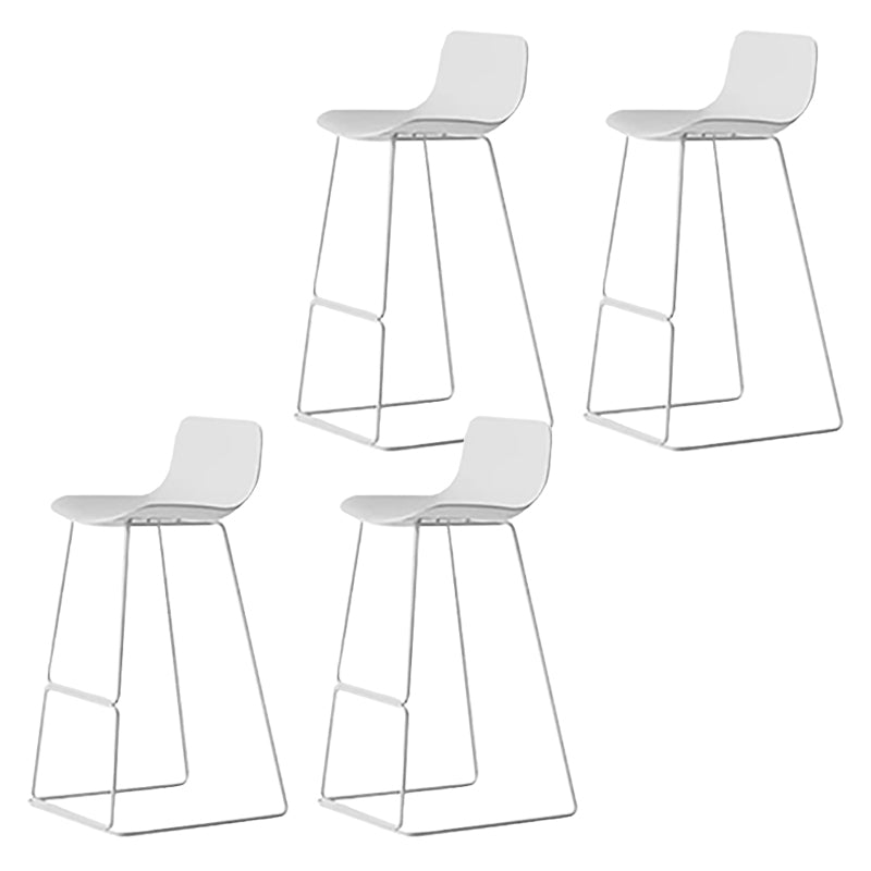 Nordic Low Back Counter Bar Stool Plastic Bar Stool with Metal Legs for Home