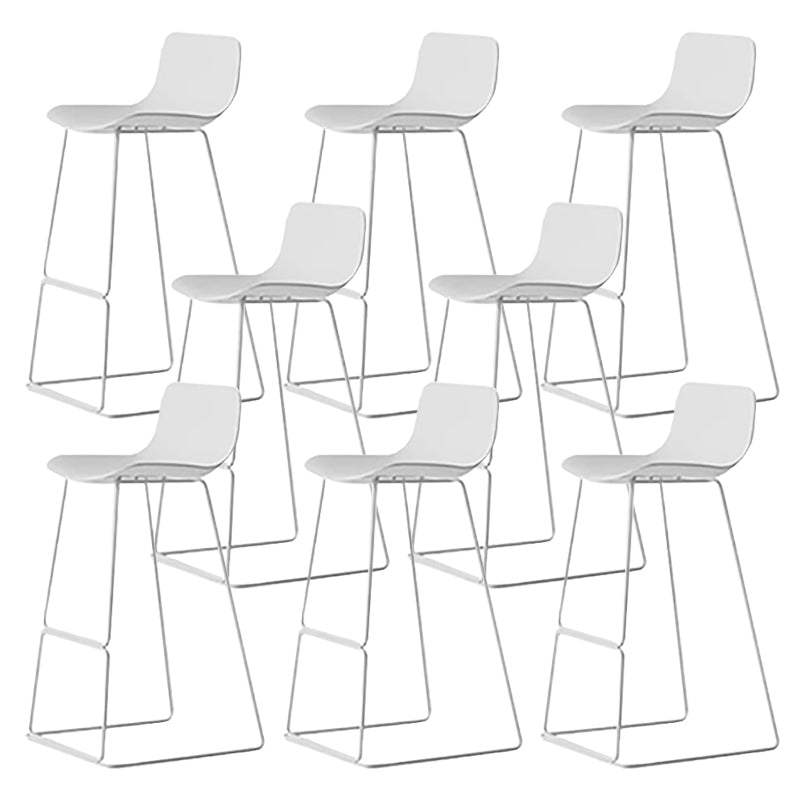 Nordic Low Back Counter Bar Stool Plastic Bar Stool with Metal Legs for Home