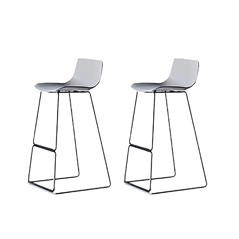 Nordic Low Back Counter Bar Stool Plastic Bar Stool with Metal Legs for Home
