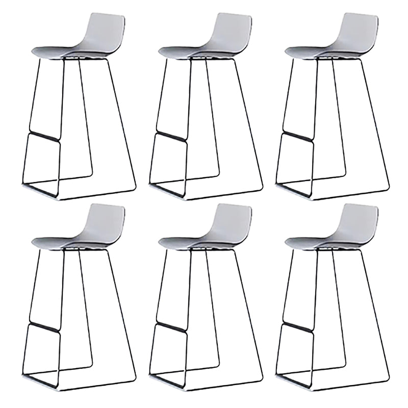 Nordic Low Back Counter Bar Stool Plastic Bar Stool with Metal Legs for Home