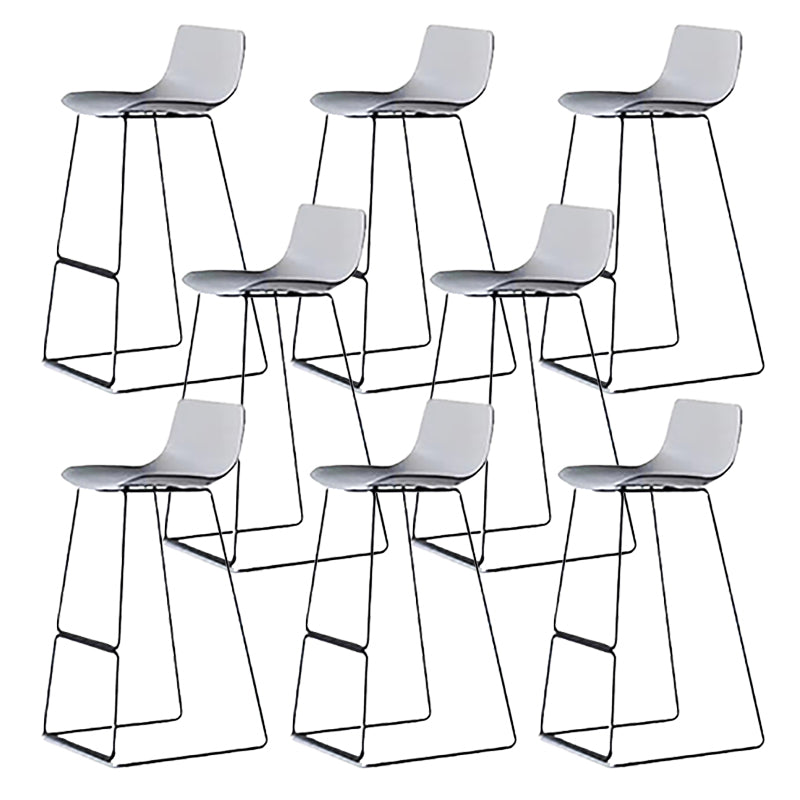 Nordic Low Back Counter Bar Stool Plastic Bar Stool with Metal Legs for Home