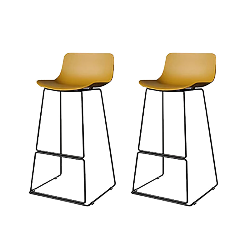 Nordic Low Back Counter Bar Stool Plastic Bar Stool with Metal Legs for Home