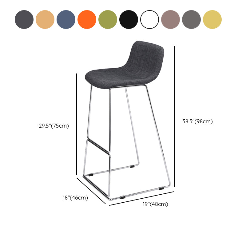 Nordic Low Back Counter Bar Stool Plastic Bar Stool with Metal Legs for Home
