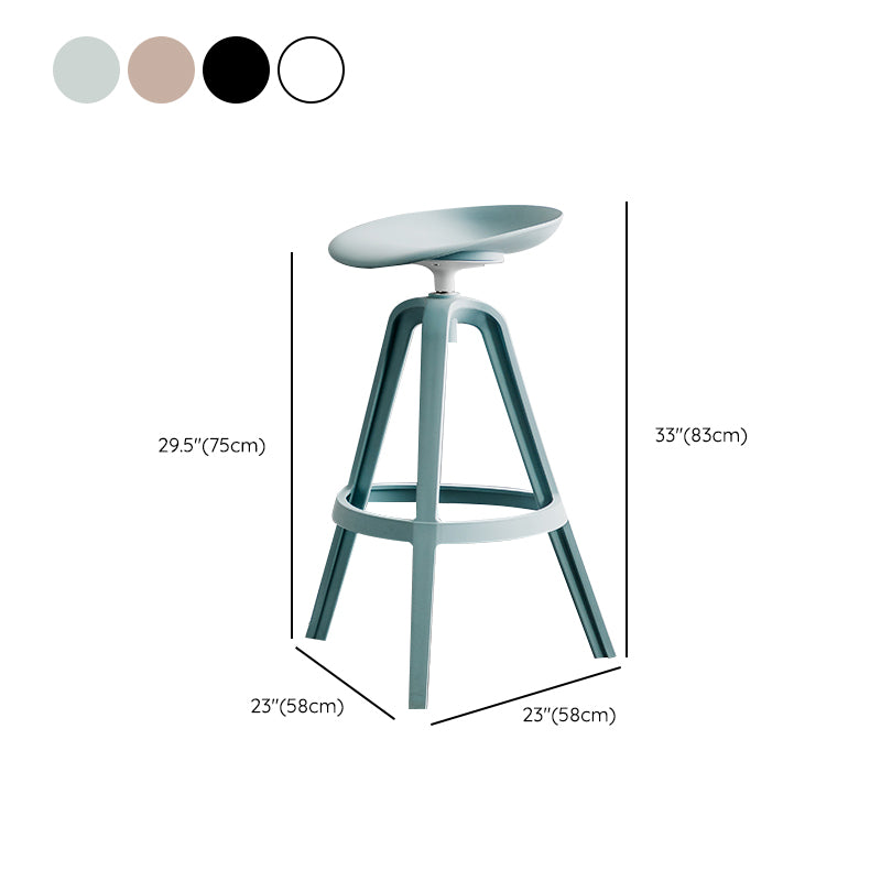 Nordic Low Back Counter Bar Stool Plastic Bar Stool for Home