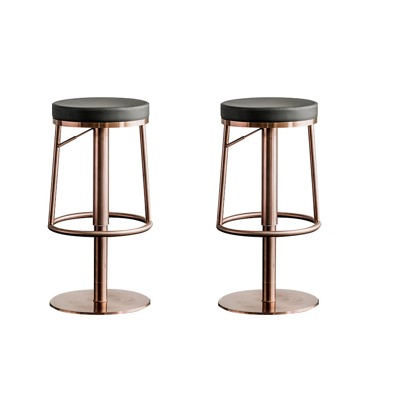Glam Faux Leather Barstool Liftable Counter Bar Stool for Kitchen