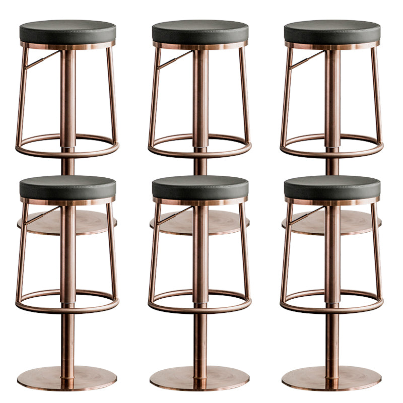 Glam Faux Leather Barstool Liftable Counter Bar Stool for Kitchen