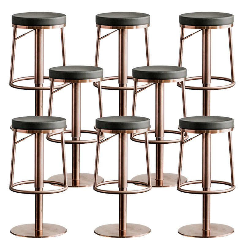 Glam Faux Leather Barstool Liftable Counter Bar Stool for Kitchen