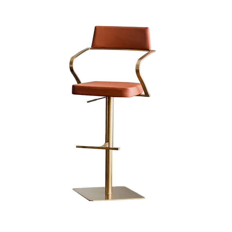 Glam Faux Leather Barstool Liftable Counter Bar Stool for Kitchen