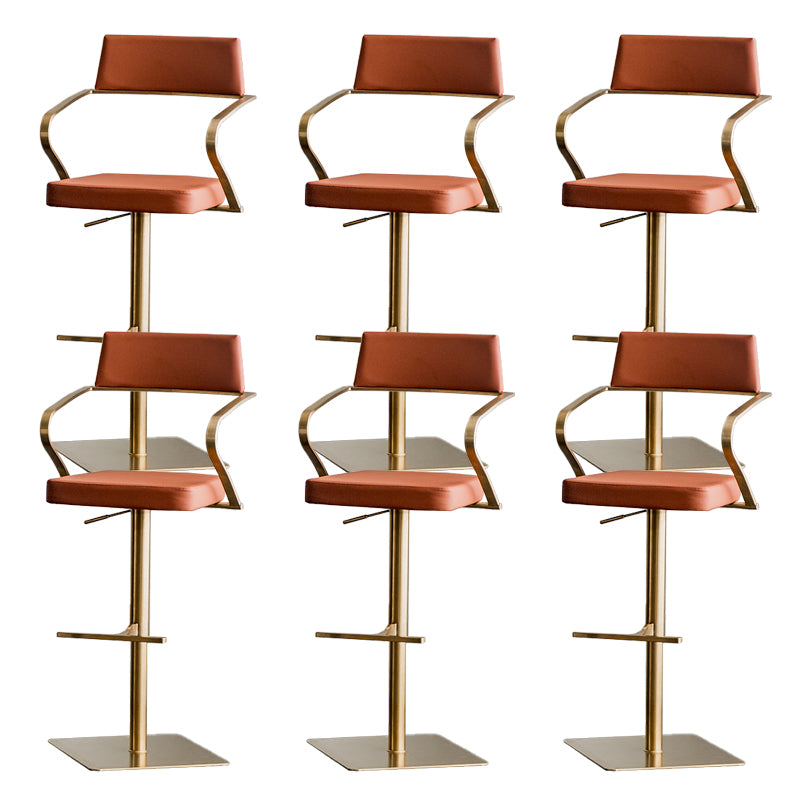 Glam Faux Leather Barstool Liftable Counter Bar Stool for Kitchen