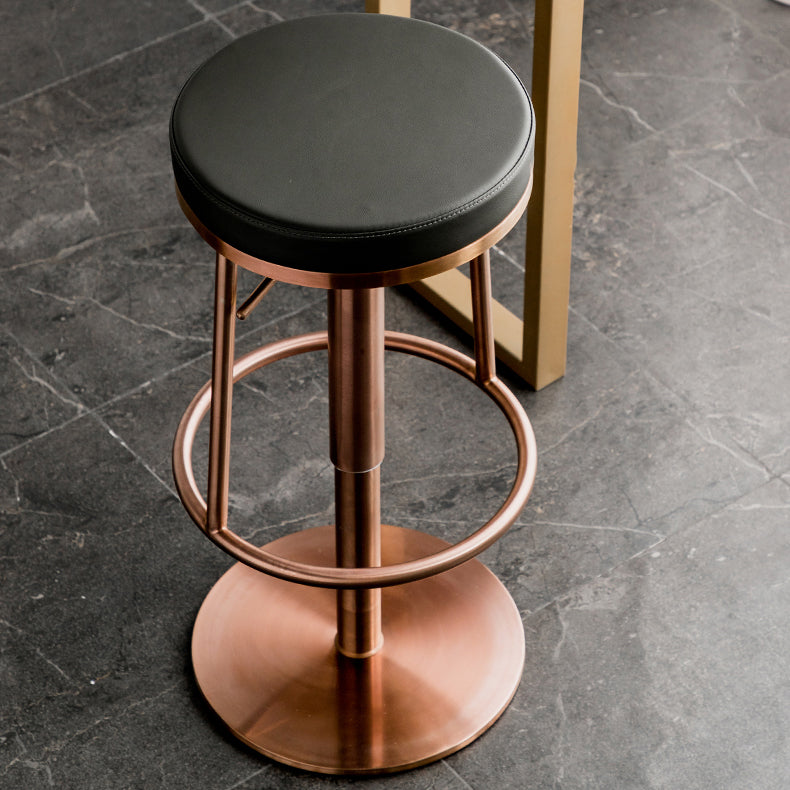 Glam Faux Leather Barstool Liftable Counter Bar Stool for Kitchen