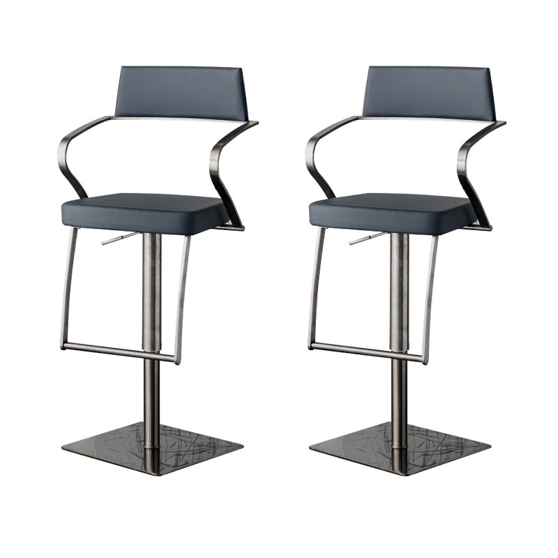 Glam Faux Leather Barstool Liftable Counter Bar Stool for Kitchen