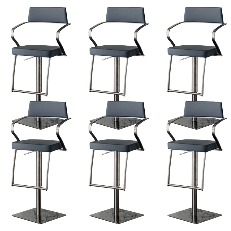 Glam Faux Leather Barstool Liftable Counter Bar Stool for Kitchen