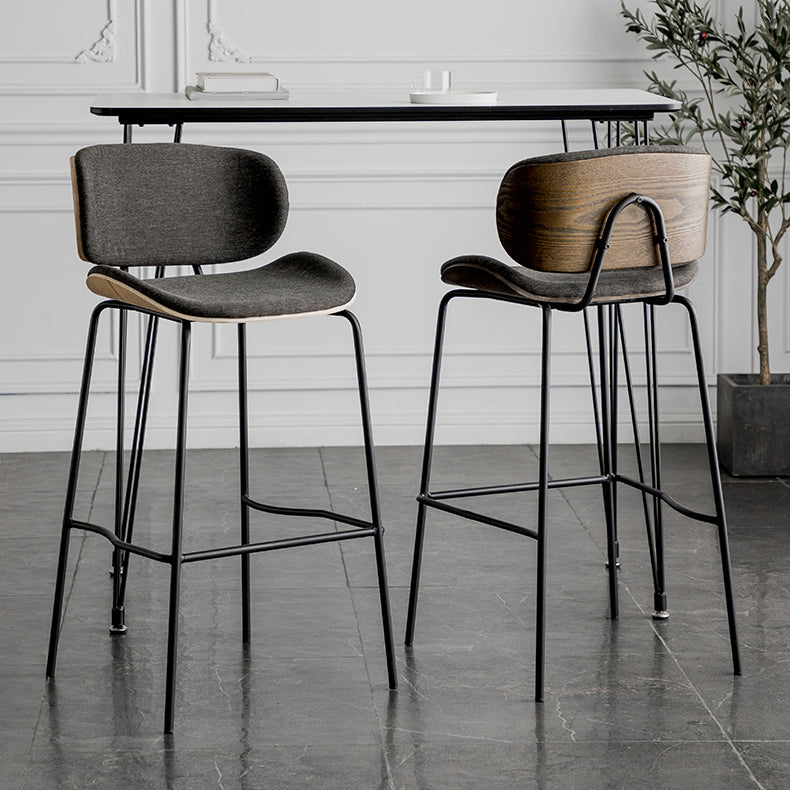 Industrial Armless Bar Stool Low Back Counter Bar Stool for Home