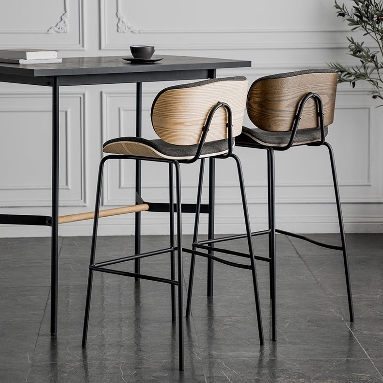 Industrial Armless Bar Stool Low Back Counter Bar Stool for Home