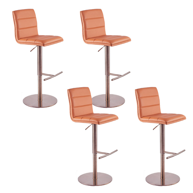 Glam Style Faux Leather Barstool Liftable Counter Bar Stool for Kitchen