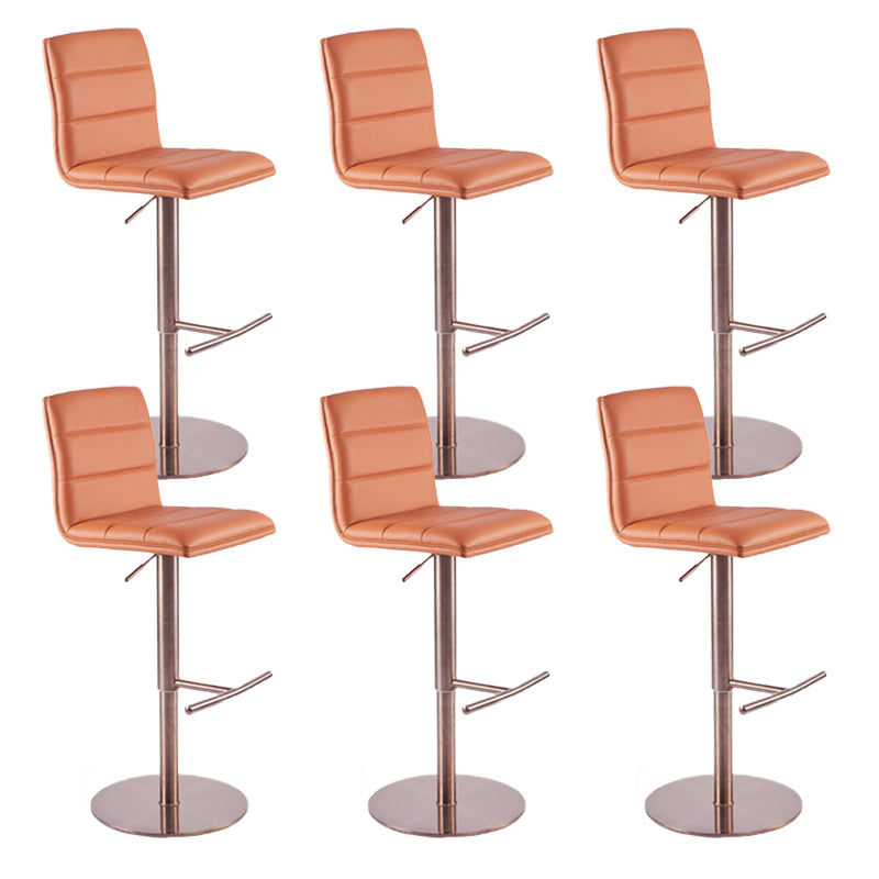Glam Style Faux Leather Barstool Liftable Counter Bar Stool for Kitchen