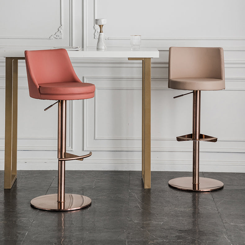 Glam Style Faux Leather Barstool Liftable Counter Bar Stool for Kitchen