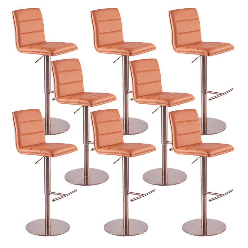 Glam Style Faux Leather Barstool Liftable Counter Bar Stool for Kitchen