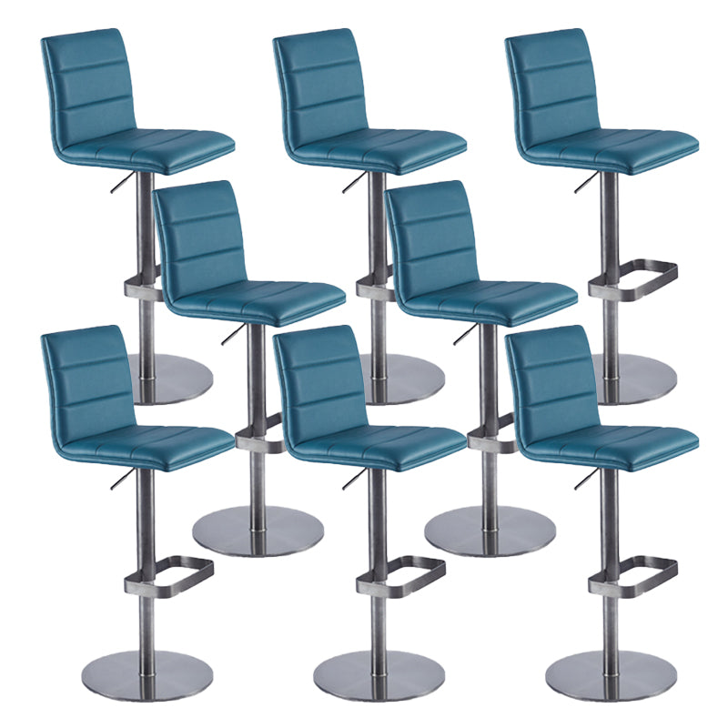 Glam Style Faux Leather Barstool Liftable Counter Bar Stool for Kitchen