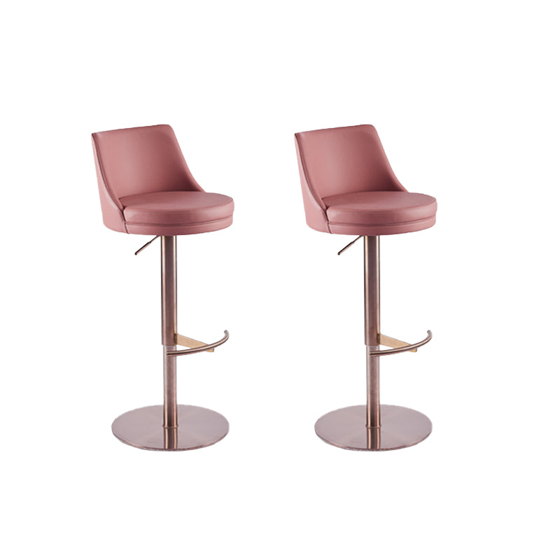 Glam Style Faux Leather Barstool Liftable Counter Bar Stool for Kitchen