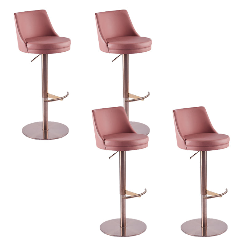 Glam Style Faux Leather Barstool Liftable Counter Bar Stool for Kitchen