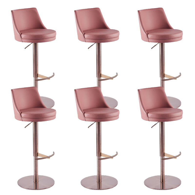 Glam Style Faux Leather Barstool Liftable Counter Bar Stool for Kitchen