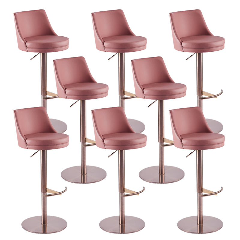 Glam Style Faux Leather Barstool Liftable Counter Bar Stool for Kitchen