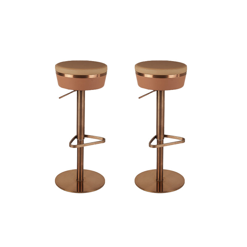 Glam Style Faux Leather Barstool Liftable Counter Bar Stool for Kitchen