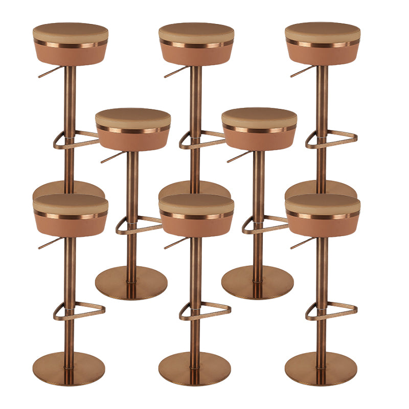 Glam Style Faux Leather Barstool Liftable Counter Bar Stool for Kitchen