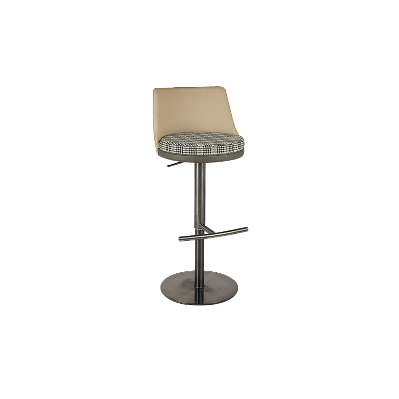 Glam Style Faux Leather Barstool Liftable Counter Bar Stool for Kitchen