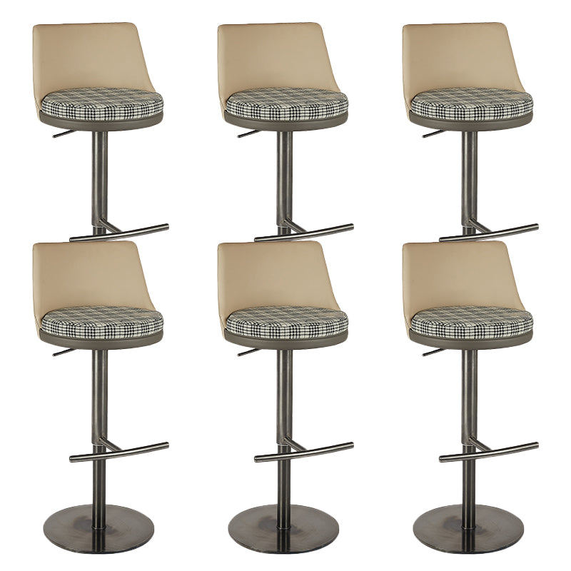 Glam Style Faux Leather Barstool Liftable Counter Bar Stool for Kitchen