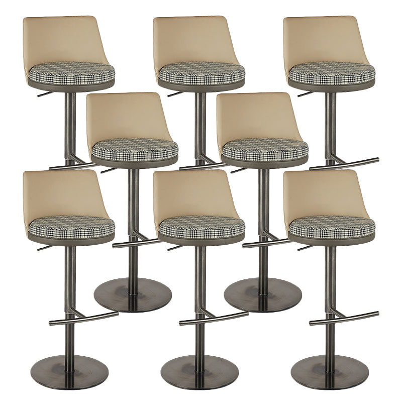 Glam Style Faux Leather Barstool Liftable Counter Bar Stool for Kitchen