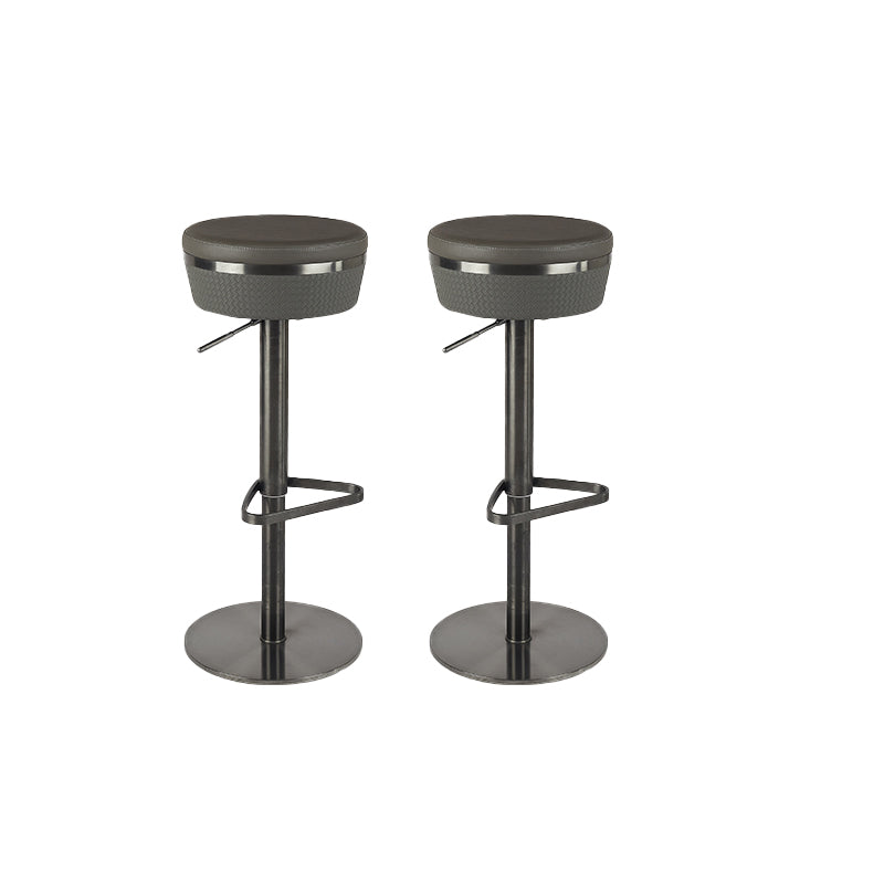 Glam Style Faux Leather Barstool Liftable Counter Bar Stool for Kitchen