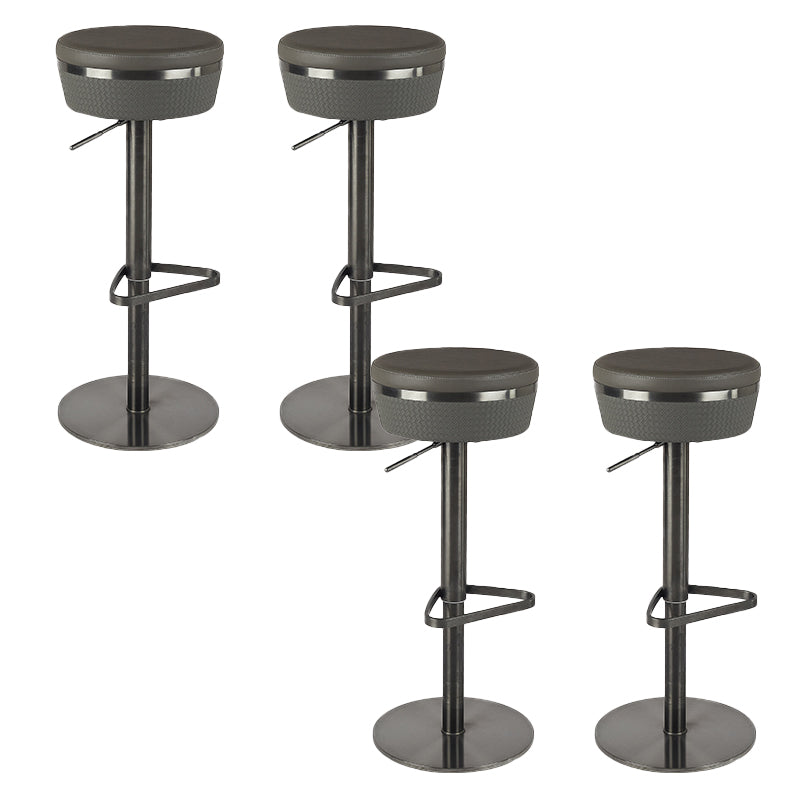 Glam Style Faux Leather Barstool Liftable Counter Bar Stool for Kitchen