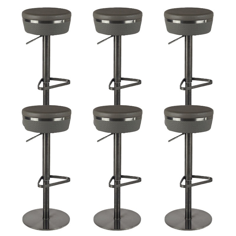 Glam Style Faux Leather Barstool Liftable Counter Bar Stool for Kitchen