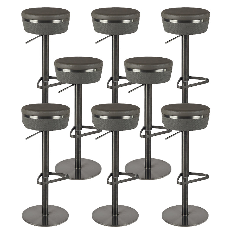 Glam Style Faux Leather Barstool Liftable Counter Bar Stool for Kitchen
