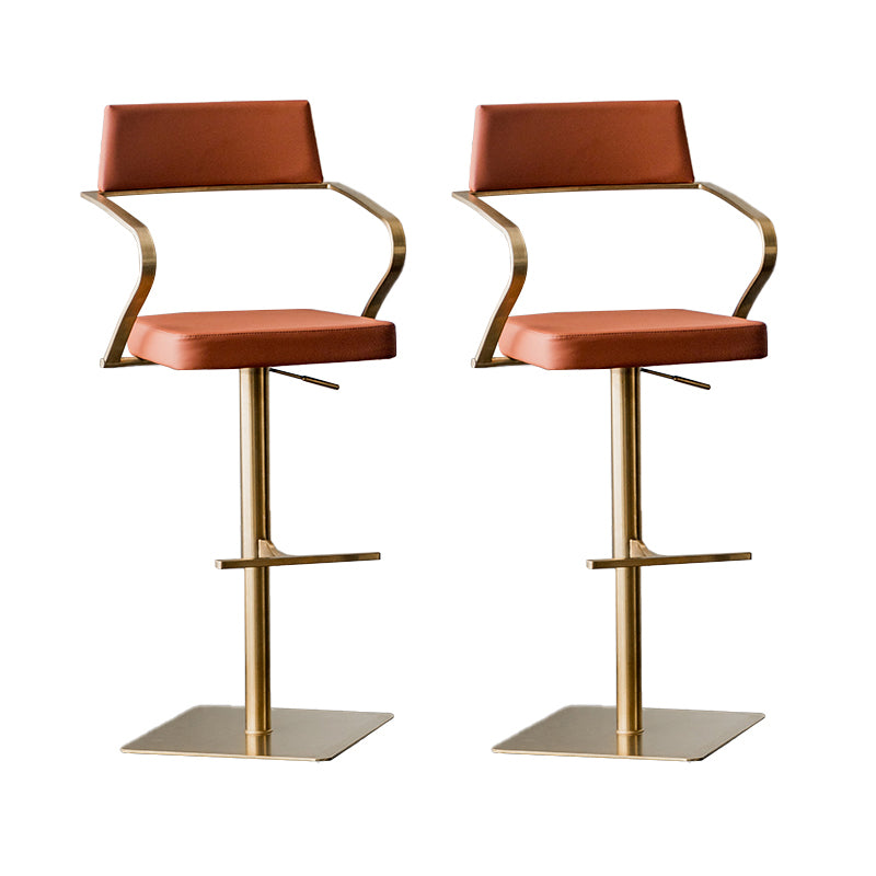 Glam Style Faux Leather Barstool Liftable Counter Bar Stool for Kitchen
