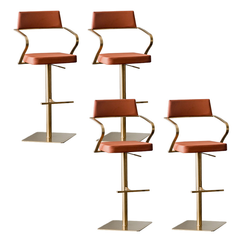 Glam Style Faux Leather Barstool Liftable Counter Bar Stool for Kitchen