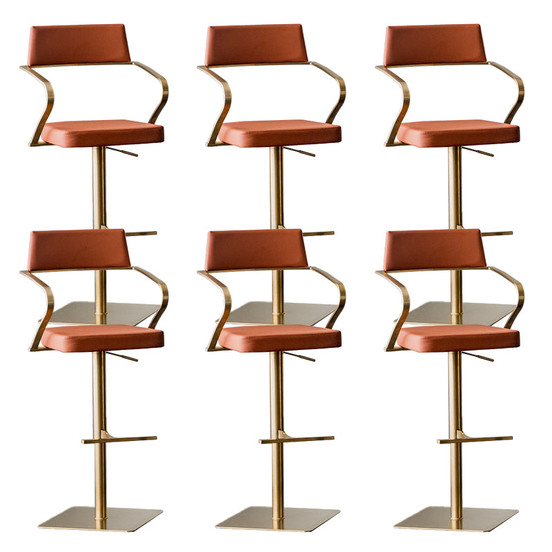 Glam Style Faux Leather Barstool Liftable Counter Bar Stool for Kitchen