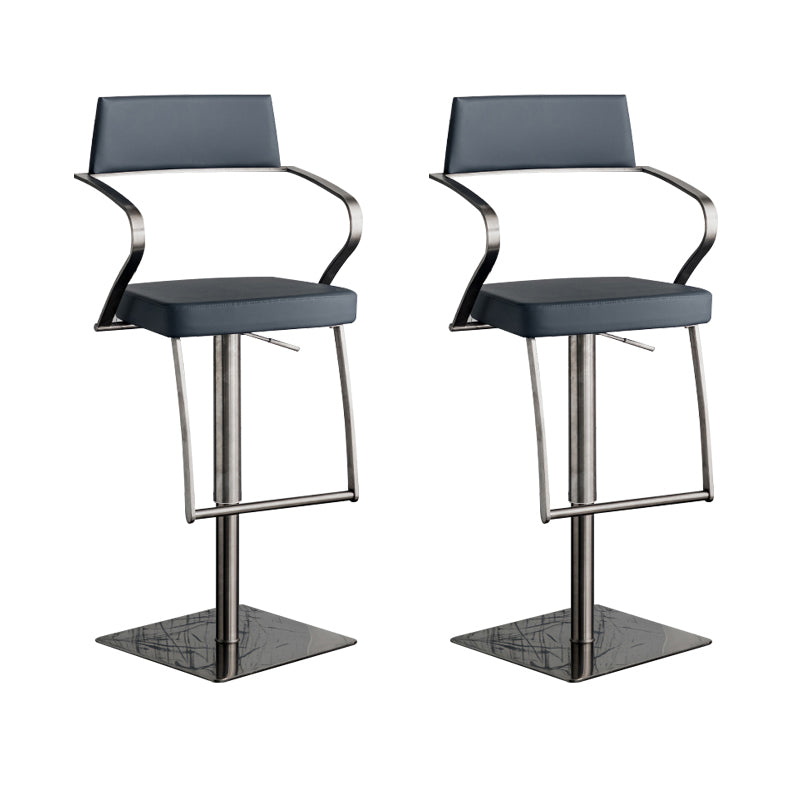 Glam Style Faux Leather Barstool Liftable Counter Bar Stool for Kitchen