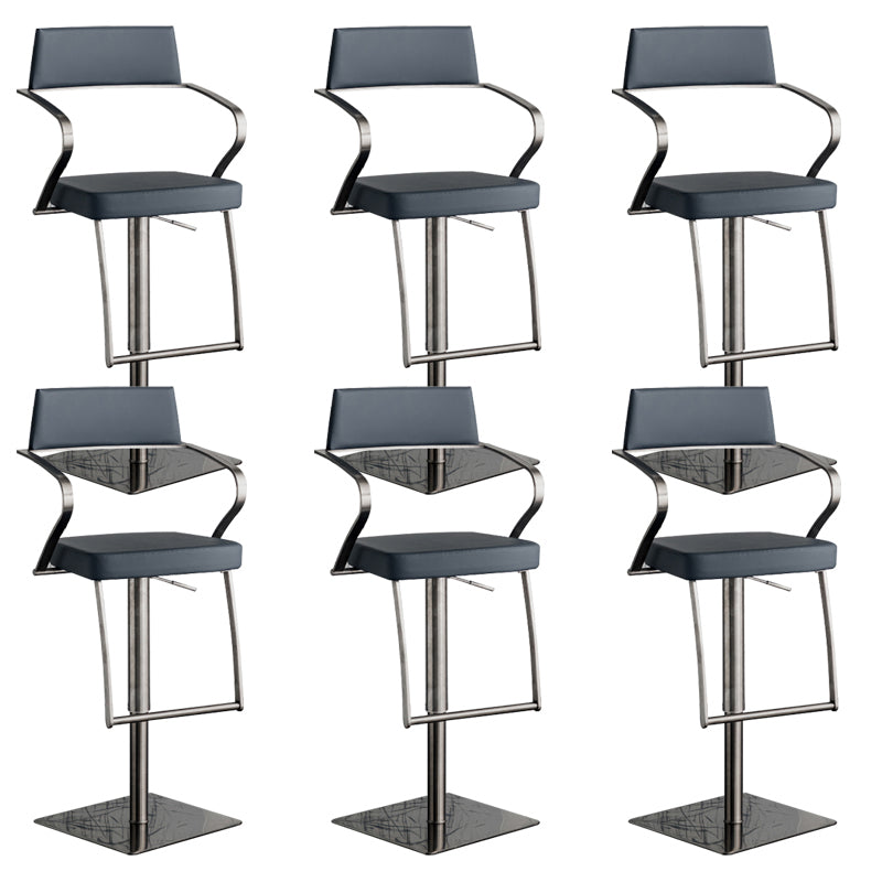 Glam Style Faux Leather Barstool Liftable Counter Bar Stool for Kitchen