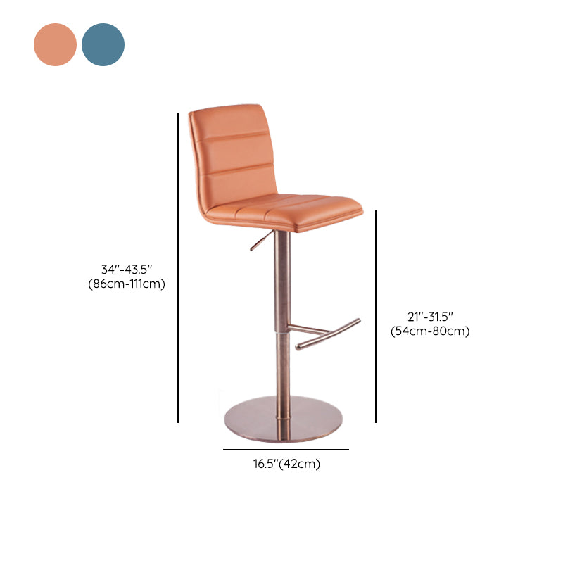 Glam Style Faux Leather Barstool Liftable Counter Bar Stool for Kitchen