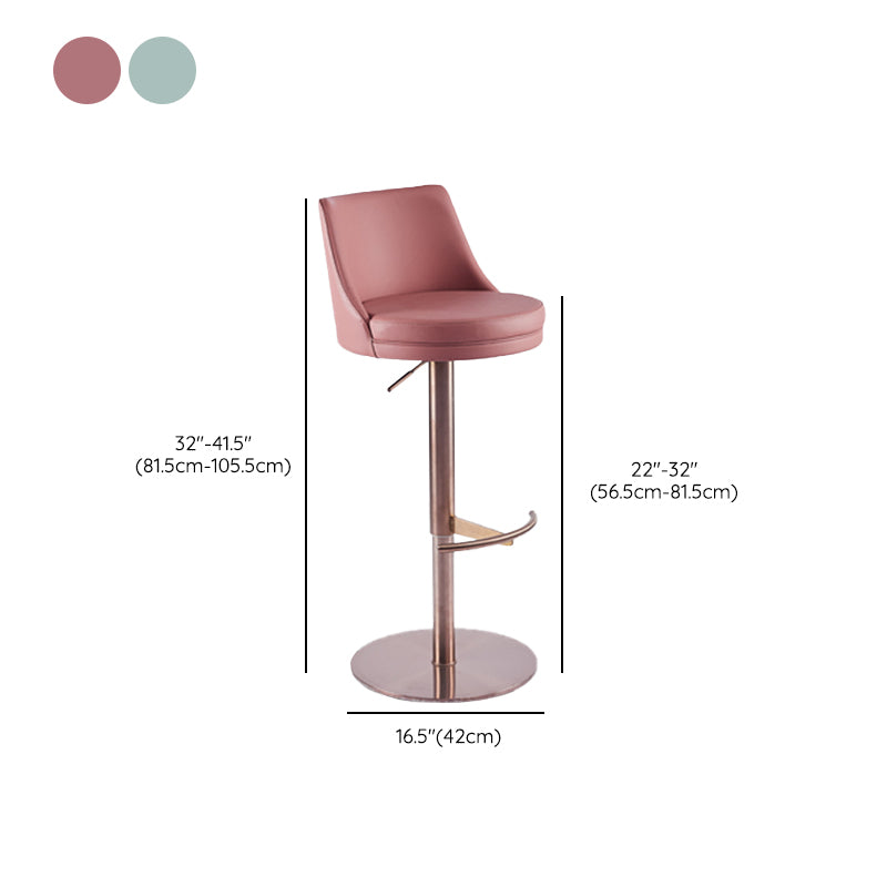 Glam Style Faux Leather Barstool Liftable Counter Bar Stool for Kitchen