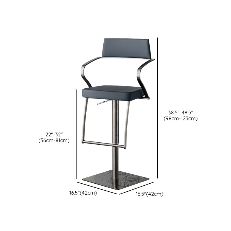 Glam Style Faux Leather Barstool Liftable Counter Bar Stool for Kitchen